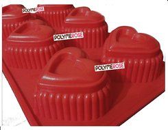 HEARTS Mold Pan for Cupcakes, Muffins, Desserts, Jello. 6 Cavity N2