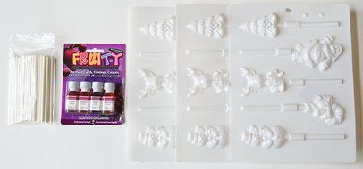 8H-4975-F Christmas Assortment Suckers Hard Candy Mold Fruity Loran Oil Packet/Packet of 3 molds