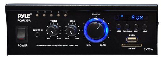 Pyle Home PCAU15A 2 x 15 Watts Mini Power Amplifier with LED Display N4