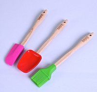Astra Gourmet 3-piece Mini Spatula Set for Children - Spatula, Spoon and Basting Brush - Heat Resistant Silicone...