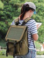 SB@Outdoor Solar Backpack Camping Hiking Traveling Solar Power Charge Backpack , green
