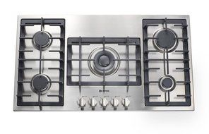 Verona VECTGM365SS 36&quot; Designer Series Gas Cooktop With 5 Burner Design Front Controls Sealed Burners Heavy Duty...