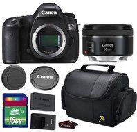 Canon 5DSR DSLR Camera + EF 50mm f/1.8 STM Lens + 16 GB SDHC Memory Card + Front Lens Cap + Rear Lens Cap + Strap...