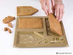 Silikomart HSH01 Silicone Let&#039;s Celebrate Bakeware Collection Cake Pan, Gingerbread N9