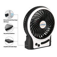 Efluky Mini USB 3 Speeds Rechargeable Portable Table Fan, 4.5-Inch, Black N24