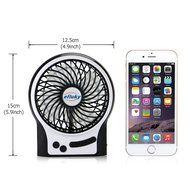 Efluky Mini USB 3 Speeds Rechargeable Portable Table Fan, 4.5-Inch, Black N25