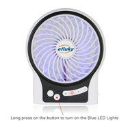 Efluky Mini USB 3 Speeds Rechargeable Portable Table Fan, 4.5-Inch, Black N29