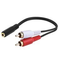 eBoot 3.5mm Female to 2 RCA Male Stereo Audio Y Cable Adapter 6 Inch, 2 Pack N6