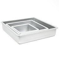 Cake Pan Set of 3, Square 3 Inches (6&quot;, 10&quot; 14&quot;) by Fat Daddio&#039;s