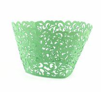 Yansanido 12 set pink Filigree Artistic Bake Little Vine Lace Laser Cut Cupcake Wrapper Cup Muffin Case Trays... N31