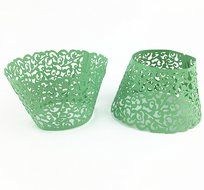 Yansanido 12 set pink Filigree Artistic Bake Little Vine Lace Laser Cut Cupcake Wrapper Cup Muffin Case Trays... N32