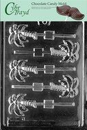 Cybrtrayd F044 Palm Tree Lolly Chocolate Candy Mold with Exclusive Cybrtrayd Copyrighted Chocolate Molding Instructions
