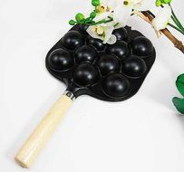 Personal Size Traditional Cast Iron Japanese Takoyaki And Dessert Cake Cooking Pan