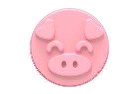 Siliconezone Piggy Collection 5.9&quot; Non-Stick Mini Piggy Silicone Cake Mold, Pink