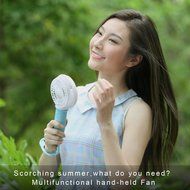 UP UPKJ Multifunction Hand-held Fan Portable Mini Fan with LED Light Powered by USB or Battery for Indoor and... N14