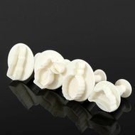4pcs Crown Fondant SugarCraft Cake Cutter Plunger Pastry Cookie Decoration Mold N3