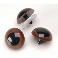 16.5mm Animal Eyes Brown Black Center 2 pair