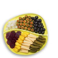 Zak! Designs Moso Divided Plate, 100% Natural Materials and BPA-free, 10.5&quot;, Rye, Set of 6 N20