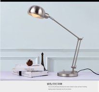 Retro European iron decorative LED lamp, high-grade business office Home Furnishing bedroom lamp (Black) N3