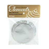 Hanna K. Signature 48 Count Elements Self-Standing Foil Baking Cups, 3&quot;, Silver