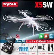 High quality Syma X5SW FPV RC Quadcopter Drone with WI-FI HD 2.4G 6-Axis Camera Drones RC Helicopter with 5 Battery...