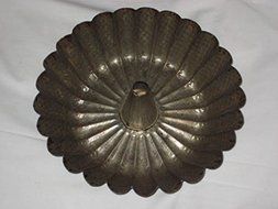 SET OF 2 - Vintage Rustic 9 1/2 Inch Scalloped Fluted Bundt Tin Cake Baking Pan