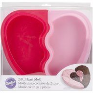 Wilton 2-Piece Silicone Heart Pan Set, Red/Pink