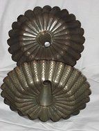 SET OF 2 - Vintage Rustic 9 1/2 Inch Scalloped Fluted Bundt Tin Cake Baking Pan N2