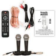 Acoustic Audio TSi400 Bluetooth Powered Floorstanding Tower Multimedia Speakers with Mics TSi400M2