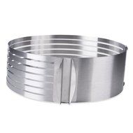 INHDBOX Adjustable Stainless Steel Mousse Mould Layer Cake Slicer with 1 Pcs Cake Knife (Silver) N3