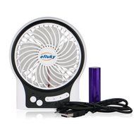 Efluky Mini USB 3 Speeds Rechargeable Portable Table Fan, 4.5-Inch, Black N31