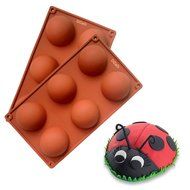 Silicone Cake Mould,DiDaDi [2 Sets] 6-Cavity Hemisphere DIY Cake Baking Mould Silicone Mold for Making Delicate...
