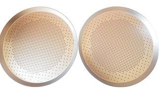Carlson PFS12P Perforated Thin 12 inch Aluminum Pizza Pan, 2-Piece Set N4