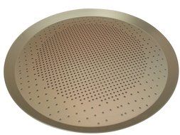 Carlson PFS12P Perforated Thin 12 inch Aluminum Pizza Pan, 2-Piece Set N5