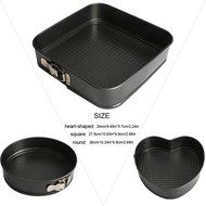 UBLISS 3 PCS Heart Square and Round Shaped Nonstick Springform Pan for Cake Cheesecake Tart Quiche N5