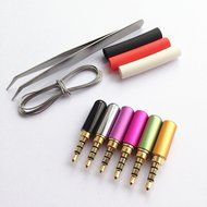 Timibis 6Pcs 4 Pole 3.5mm Male Repair headphone Stereo Jack Plug Metal Audio Soldering &amp; Spring Connector Adaptor... N3