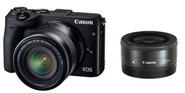 Canon EOS M3 Mirrorless Camera (Black) with EF-M 18-55mm IS STM and EF-M 22mm f/2 STM Lenses - International Version... N5