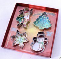 4pcs/lot Cut stainless steel cake mould Christmas cookies baking tools mould N2