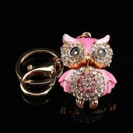 Oligex(TM) Owl Keychain Rhinestone Crystal Key Ring Chain Bag Charm Pendant Gift Alloy Toy N4