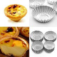 10Pcs Cake Aluminium Alloy Mould Baking Cupcake Egg Tart Mold
