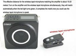 EXMAX E260W 2.4G Wireless Portable Amplifier Dual voice coil speaker LCD Display Support FM MP3 Recording 18W... N7
