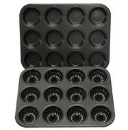 Webake 2-Pack 12 Cavity Mini Bundt Cake Pan and 12 Cavity Muffin Pan,Non-stick N5