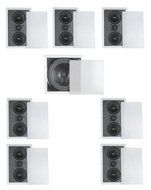 7.1 Home Theater Flush Inwall Speaker Package- Seven Inwall Dual 5.25&quot; 2-way LCR Speakers and One 10&quot; Inwall Subwoofer