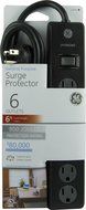 GE 14014 6-Outlet General Purpose Surge Protector, 800 Joules, 8ft Cord, White, with Twist to Lock Safety Covers... N10