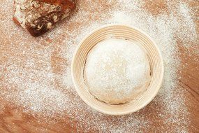 !!! "I am the Bread of Life" Banneton Brotform Proofing Basket - Large 10 Inch Round Cane With Linen Liner&ndash; Rising... N4