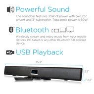 Ematic ESB210 Ultra-Slim 2.1 Channel Wireless Soundbar with Bluetooth and LED Display (Black) N2