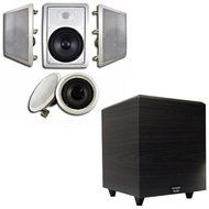 Acoustic Audio HT-85 In-Wall/Ceiling 5.1 Home Theater 8&quot; Speakers and 12&quot; Powered Sub HT-85-PS12