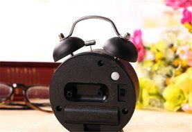 Surborder Shop 3 inch Twin Bell Analog Loud Alarm Clock- Black floral N3