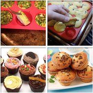 Mini Muffin Pan, 24 Cups Non Stick Bakeware Cupcakes Pan with a Pastry Bag for Muffins, Cakes and Cupcakes, Food...