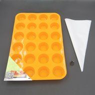 Mini Muffin Pan, 24 Cups Non Stick Bakeware Cupcakes Pan with a Pastry Bag for Muffins, Cakes and Cupcakes, Food... N2